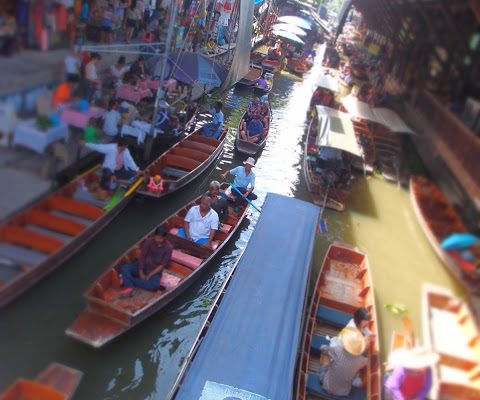 母との水上マーケット！Floating market in Thailand